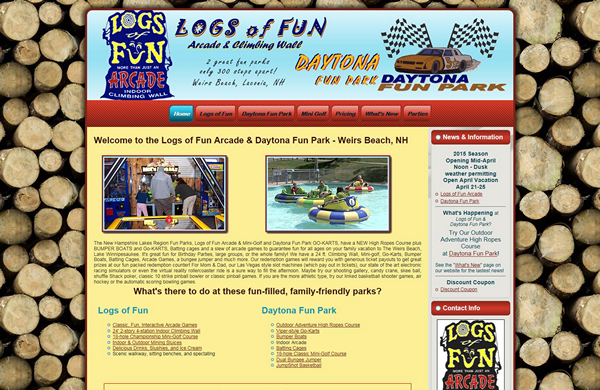 Daytona Fun Park CMS-enabled website