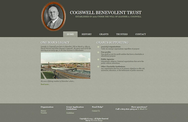 Cogswell Benevolent Trust Basic Business website