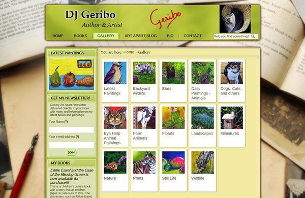 Author and Artist DJ Geribo CMS-enabled website