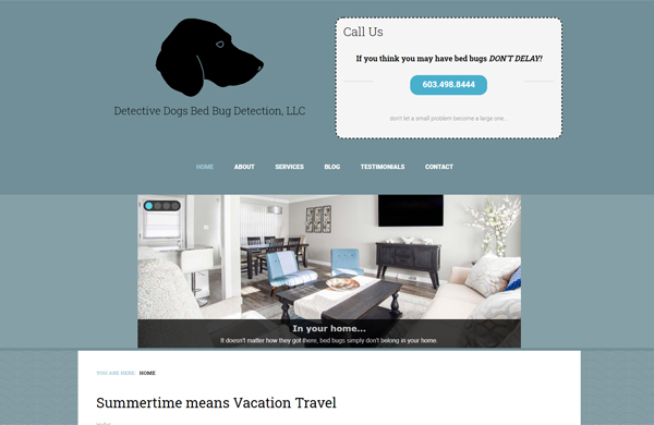detective dog bed bug detection llc cms enabled website designed by pcs web design