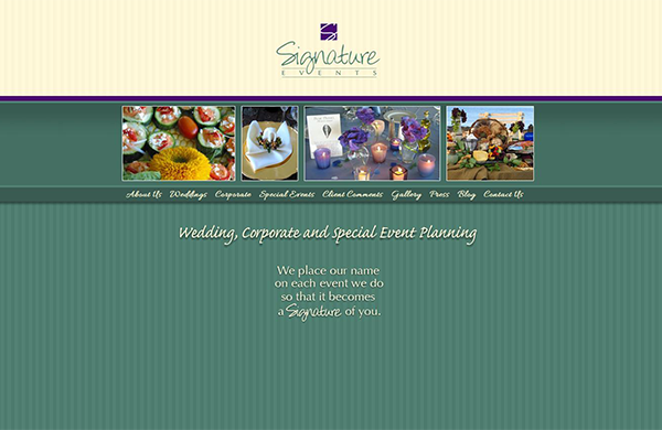 signature events cms enabled website designed by pcs web design web