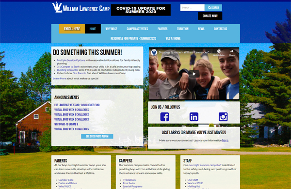 william lawrence camp cms enabled website designed by pcs web design